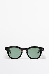 Massimo Dutti - Male - Runde Solbriller - Brun - 01