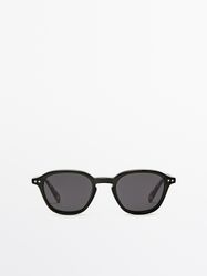 Massimo Dutti - Male - Runde Solbriller - Grøn - 01