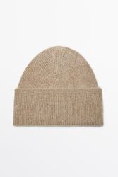 Massimo Dutti - Female - Strikket Beanie-Hue I 100 % Kashmir - Råhvid - 01