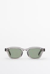 Massimo Dutti - Male - Geometriske Solbriller - Grå - 01