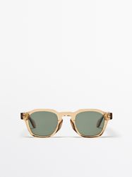 Massimo Dutti - Male - Geometriske Solbriller - Gul - 01