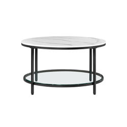 Sofabord, 80x44,5 cm, Hvit, Svart