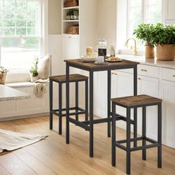Barbord Set, 60x60x90 cm, Brun