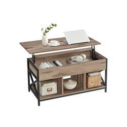 Soffbord, 50x100x46,5-62 cm, Brun Svart