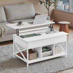 Soffbord, 60x100x48-62 cm, Vitt