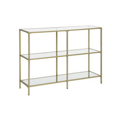 Konsolbord, 100x30x73 cm, Guld, Glas