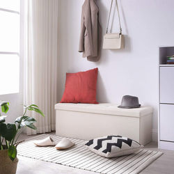 Förvaringsbänk, 110x38x38 cm, Beige