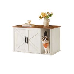 Kattehus, 85x48.5x50 cm, Hvit