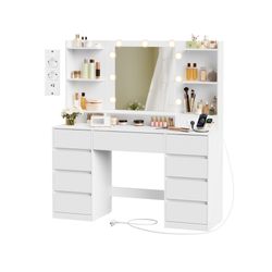 Sminkbord 40x107x144 cm Vit