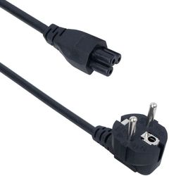 Fuj:tech CEE 7/7 - C5 -kabel med vinkelkontakt, svart, 5 m