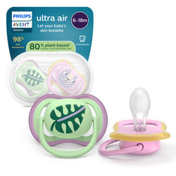 Philips Avent Ultra air napp, 6–18 mån, 2 st, grön/rosa