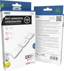 Wave Qi 3-i-1 trådlös laddplatta