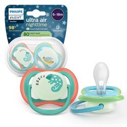 Philips Avent Ultra Air Night Time napp, 6–18 mån, blå/turkos, 2 st