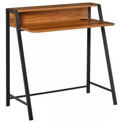 HOMCOM Skrivebord med opbevaring, valnød/sort, 84x45x85cm