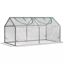 Minidrivhus i PVC med lynl'ud vindue, 120x60x60 cm, transparent