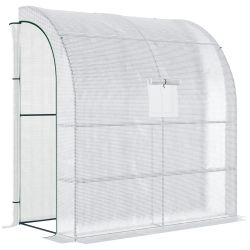 Folie drivhus Tomat drivhus med mesh vindue & rulledøre, UV-beskyttelse, Hvid, 200x100x215cm