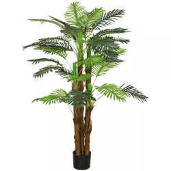 HOMCOM Kunstig Palme, 160cm, 36 blade, Grøn Plastik, Indendørs/Udendørs