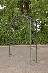 Flexi Trädgårdsrosenbåge - Justerbar Bredd, Slitstark Metall, Svart Pulverlackering, Klätterväxtstöd (175cm B x 268cm H Max)