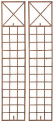 Sæt med 2 antikke brune metal Trigo espalier til klatreplanter, 198 cm høj