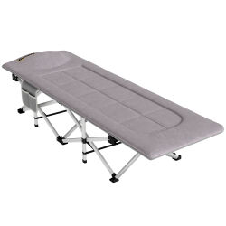 Fällbar Campingbädd med Förvaringsväska - Grå Oxford-Polyester & Stål, max 200 kg