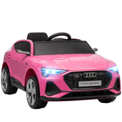 Elbil för barn 12V Rosa - Audi E-tron look med fjärrkontroll, säkerhetsbälte, musik & LED-lampor