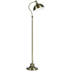 Golvlampa Retro Båglampa med justerbar lampskärm, E27, mässingslook, för vardagsrum