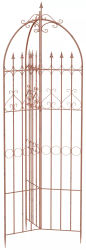 Flowton espalier i antik stil af metal til haven - brun, robust og holdbar til klatreplanter, nem montering