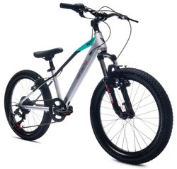 sun baby VERDANT BIKE Børnecykel 20 tommer - 6 gear Shimano - V-bremse, ringeklokke, sidestøtteben - Sølv