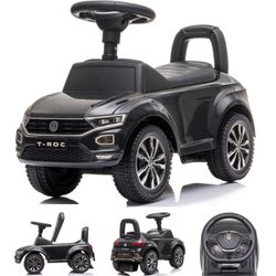 Sun Baby gåvogn-skubbe Volkswagen T-Roc, sort, 12m+, 65x28x41 cm, max 25 kg
