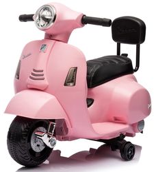 Barnskoter Vespa med batteri och ryggstöd puderrosa Sun Baby