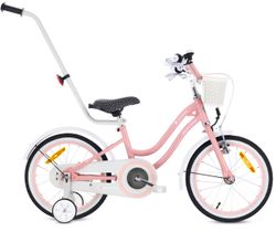 sun baby HEART BIKE Børnecykel 16 tommer - Kurv, Håndtag, Støttehjul - Silver Moon Pink