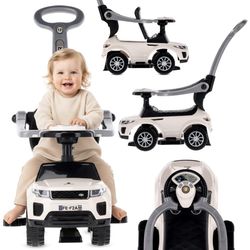 Sun Baby gåbil Sport Car med håndtag og bøjle, hvid, 24 m+, max belastning 27 kg