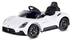 Sun Baby batteridriven bil för barn Maserati GT Cabrio 12V, fjärrkontroll, LED, MP3/USB/Bluetooth, vit