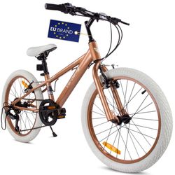 sun baby VERDANT BIKE Børnecykel 20 tommer - 6 gear Shimano - V-bremse, ringeklokke, sidestøtte - Cappuccino
