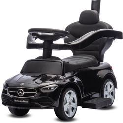 Sun Baby Gåbil Mercedes C-Class, sort - håndtag, bøjle, fodstøtter, lyd, 12m+, op til 23 kg