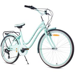 sun baby HEART BIKE Børnecykel 24 tommer - 7 gear Shimano - bagagebærer, metalskærme, V-bremse, kædeskærm - Mint