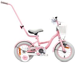 sun baby FLOWER BIKE Børnecykel 12 tommer - Kurv, Håndtag, Støttehjul - Rose