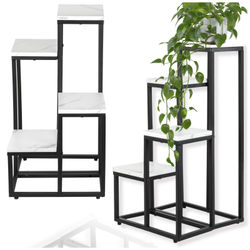 Stående blomsterstativ, blomsterreol, plantepotter, 4 hylder, loftstil