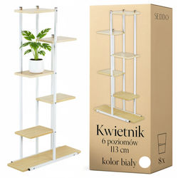 Blomsterstativ, blomsterstativ, metalhylde, moderne hvid