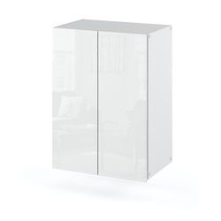 Væghængt badeværelsesskab, blank hvid, 40 cm, badeværelsessøjle, badeværelsesskab