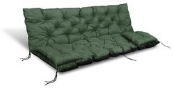 Trädgårdskudde 180x60x50 cm + 2 kuddar för bänk och gunga vattentät grön