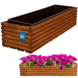 KOTARBAU® Træhavekasse til Terrasse med egetræsindsats 64 x 20 cm