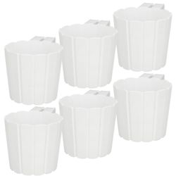 Parvekeruukku kaiteeseen ripustuskahvalla valkoinen 15 cm 6 kpl