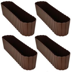 Oval kasse til altanurtepotte rustik brun 60 cm 4 stk.