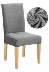 Stolebetræk, grå elastisk jacquard [10-Z1-ST]
