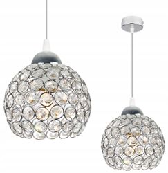 Kromhängande lampa med ljuskrona i takkristall