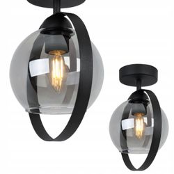 Modern taklampa med glaskrans grafit