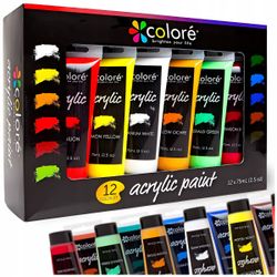 Professionellt akrylfärgset 12x75 ml i tub