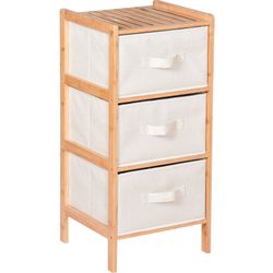 Badrumsskåp i bambu med lådor 37x35x79 cm SRB31 Begryf