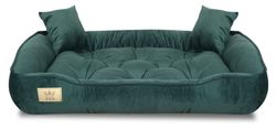 Hundkojsäng 75x65 cm velour mörkgrön